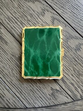 Stratton England Green and Gold cigarette Compact Case